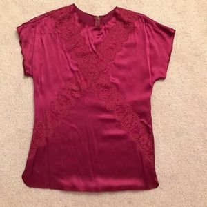 Dolce & Gabbana silk blouse w lace trim - size 40